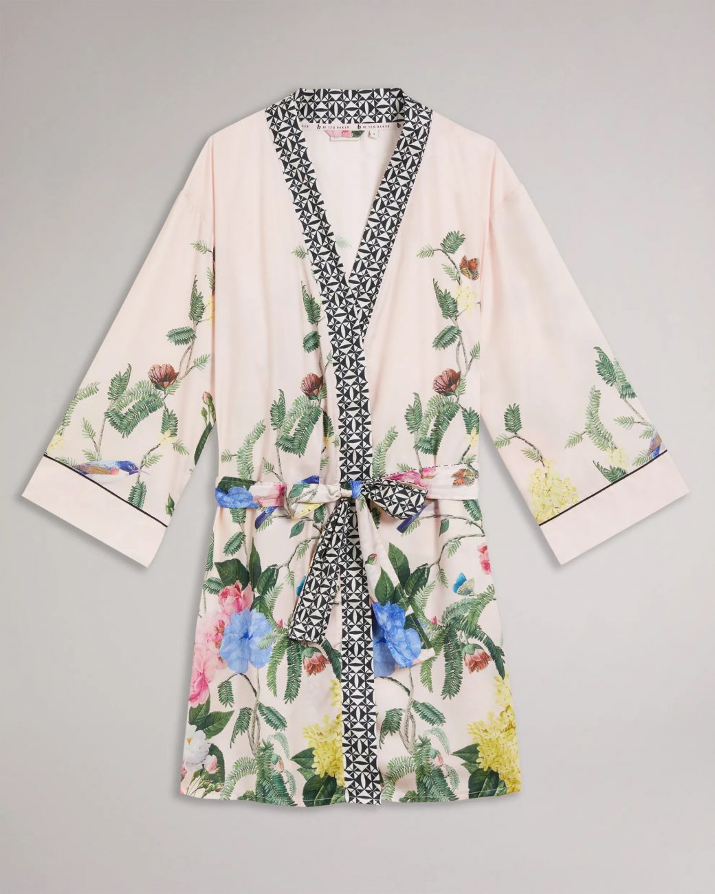 Kimono con cintura fiori