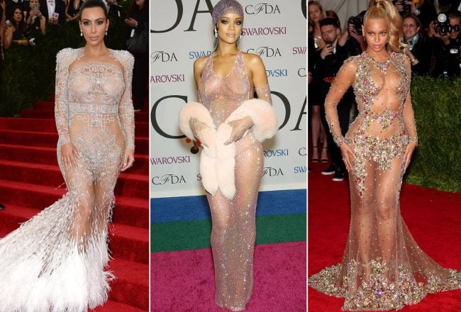 tendance transparence rihanna beyonce kim