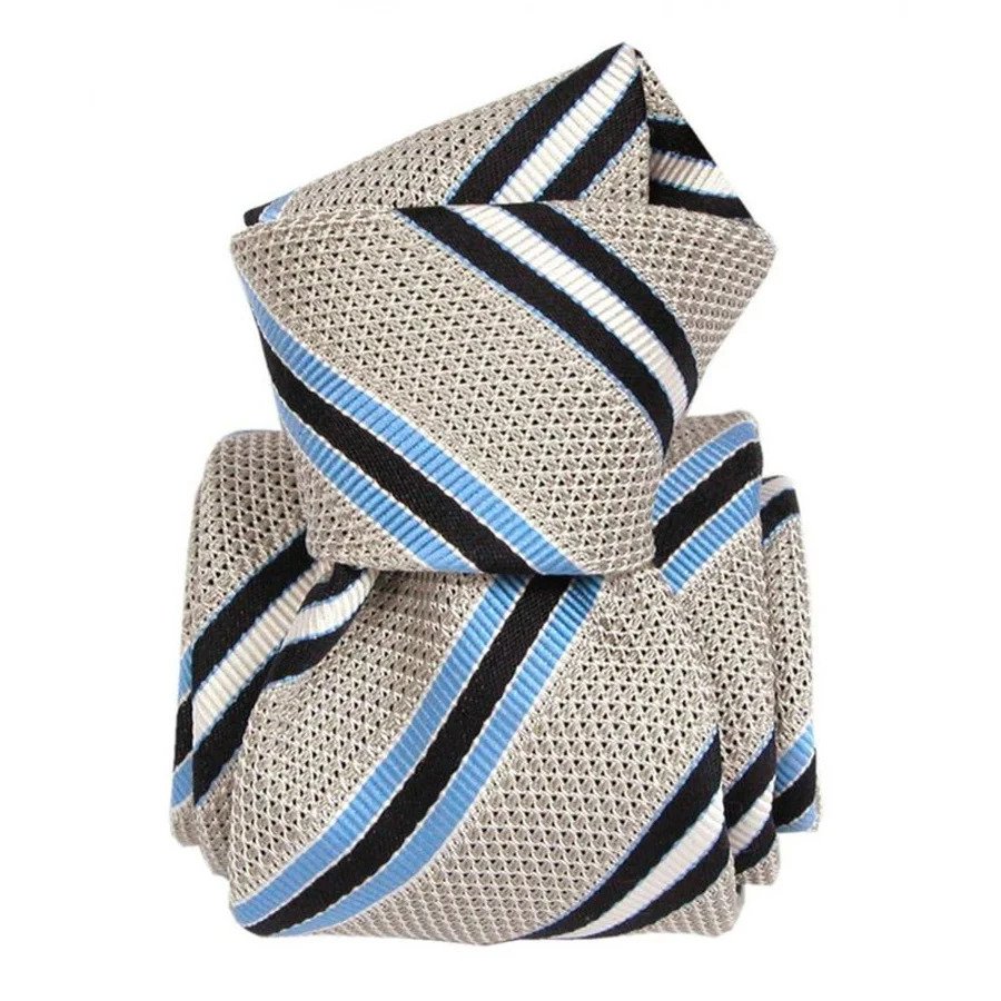 Cravatta grenadine crema con motivi colorati Segni et Disegni