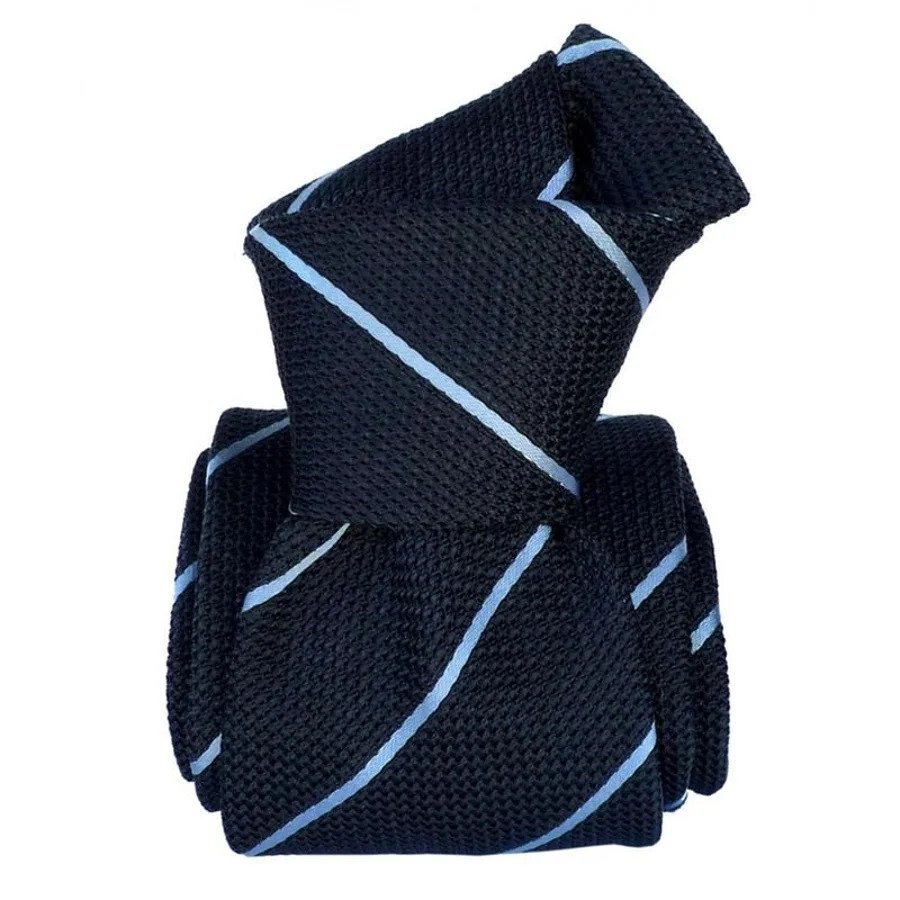 Cravatta jacquard in seta blu Maravella