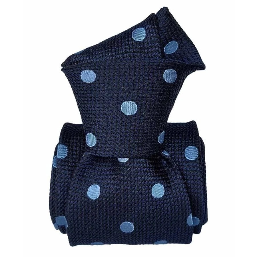 cravatta blu navy con pois blu Agata