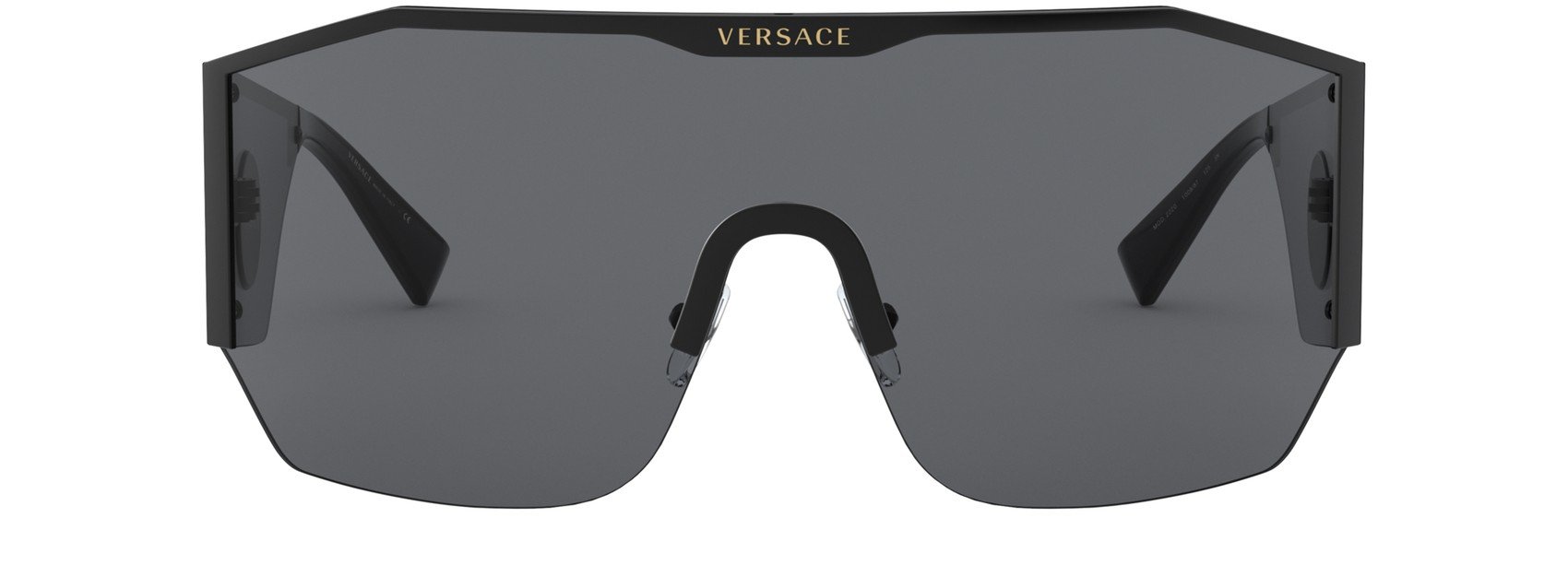 Occhiali da sole neri oversize in metallo Versace