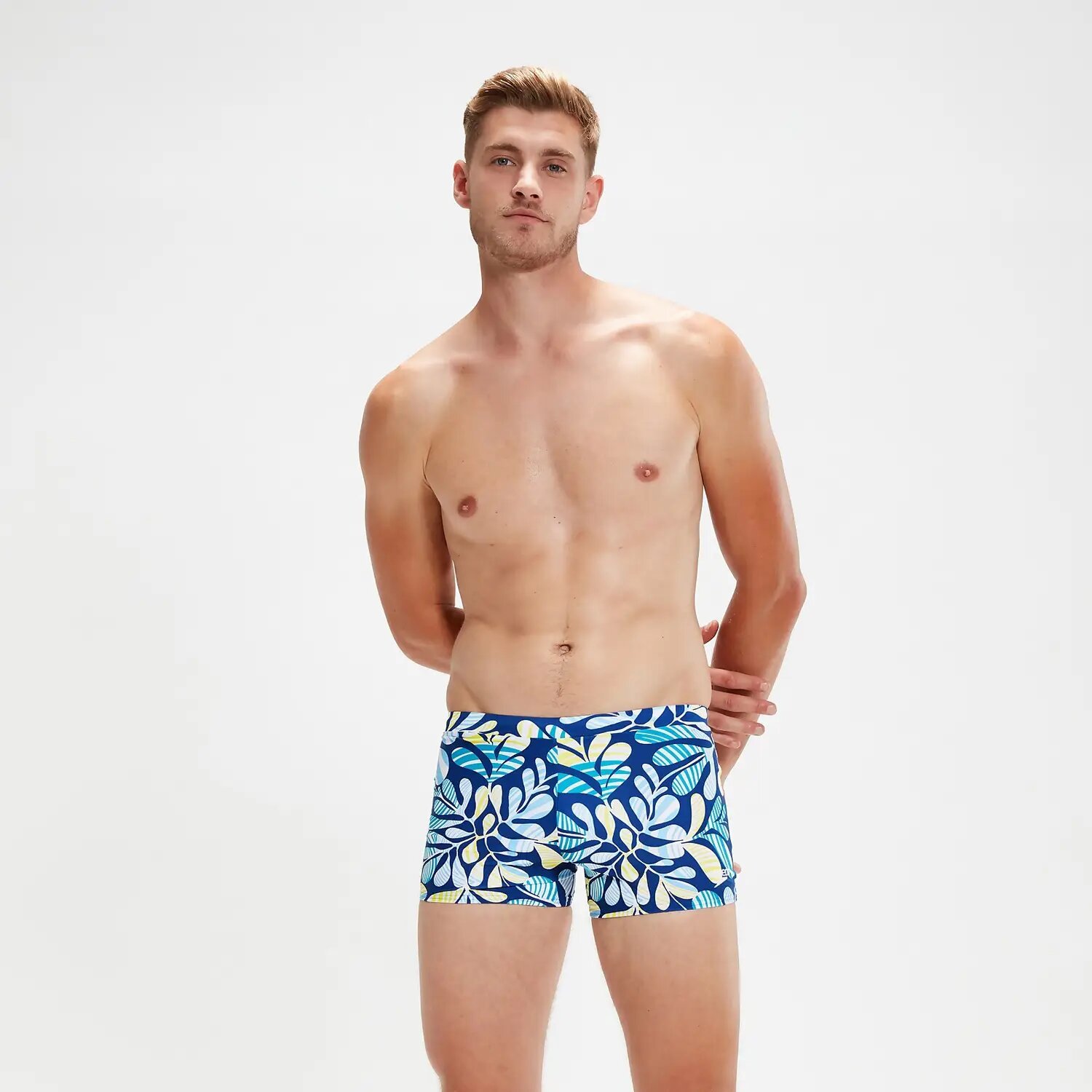 Pantaloncino da bagno blu e bianco Speedo