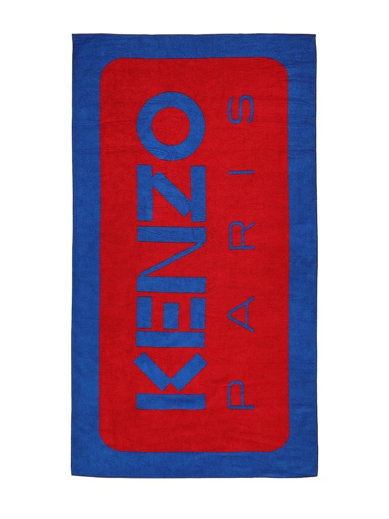 Asciugamano da spiaggia in cotone stampato logo Kenzo