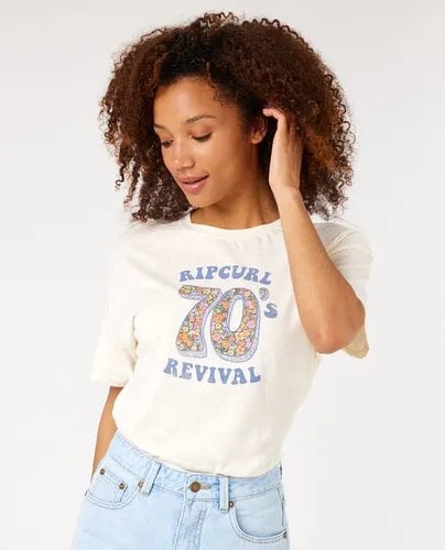 L'iconica marca di surf Rip Curl arriva su Modalova! 22 T-shirt motivo 70 Rip Curl