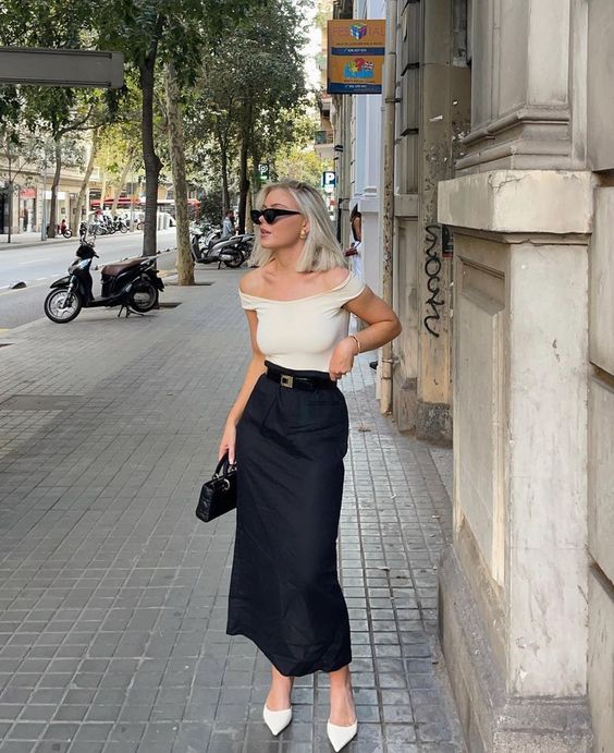 Outfit con top col Bardot