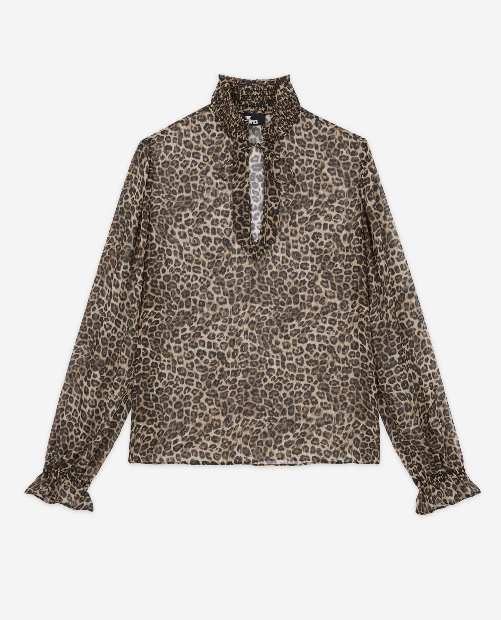 Blusa trasparente con stampa leopardata The Kooples