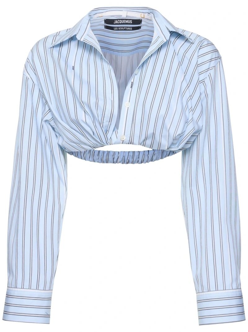 Camicia corta a righe blu Jacquemus