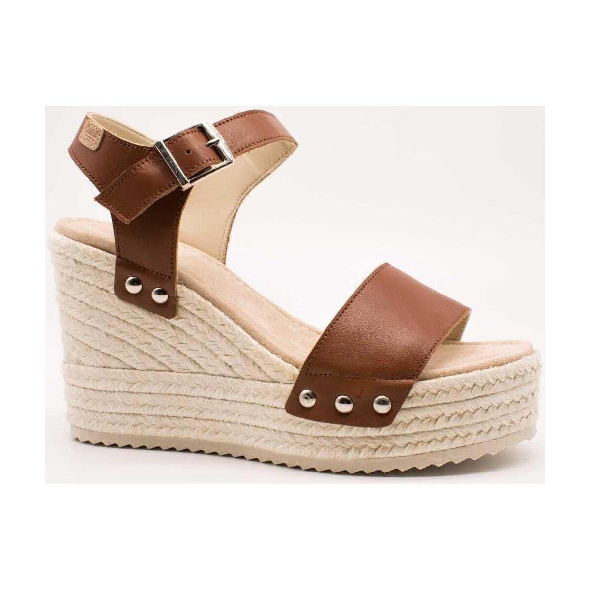 Espadrillas in pelle con zeppa Castell