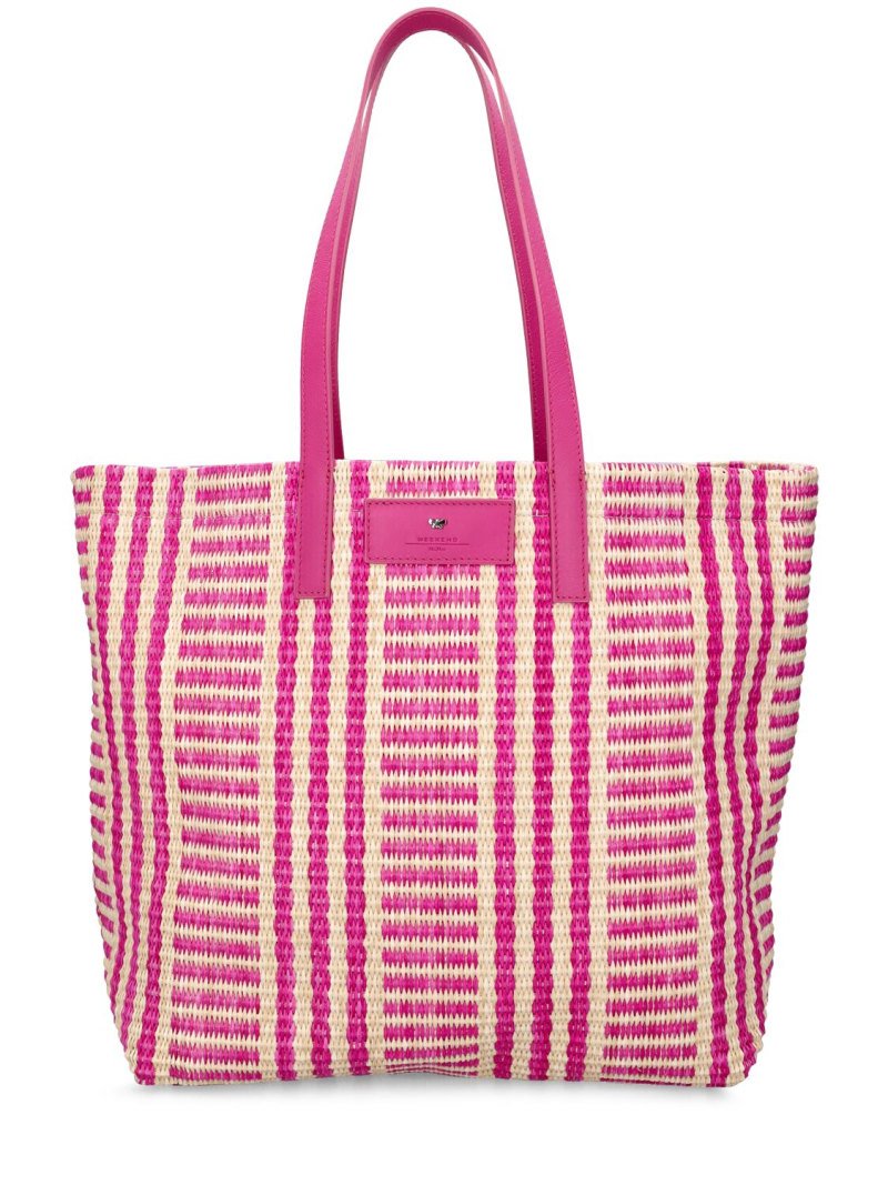 Borsa in rafia rosa Weekend Max Mara