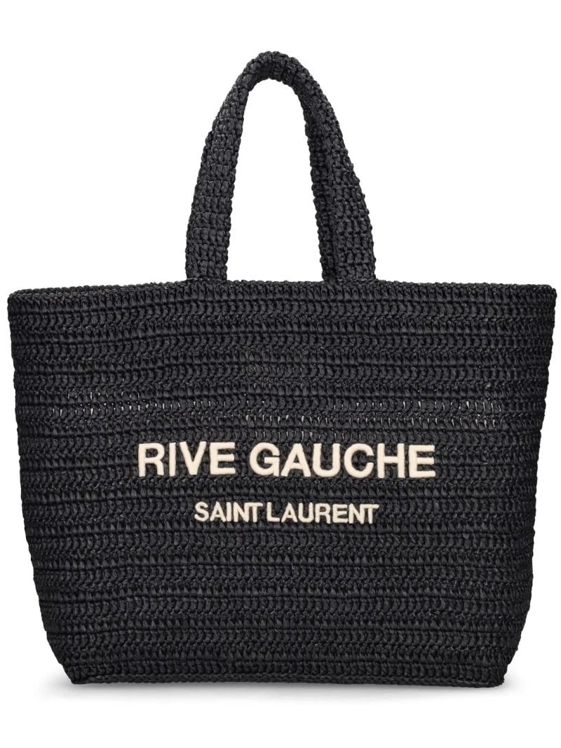 Tote bag in rafia Rive Gauche nera Saint Laurent