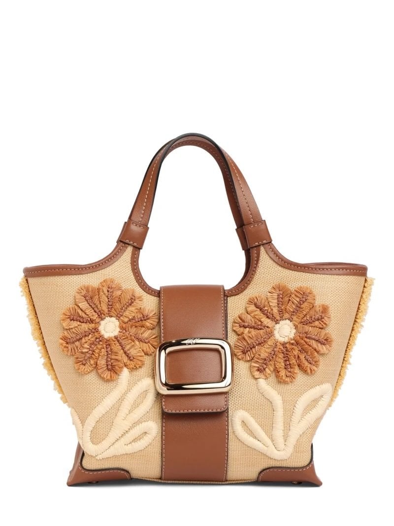 Borsa in rafia ricamata Roger Vivier