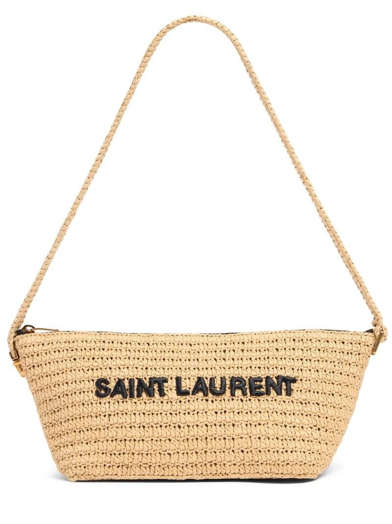 Borsa a tracolla in rafia Saint Laurent