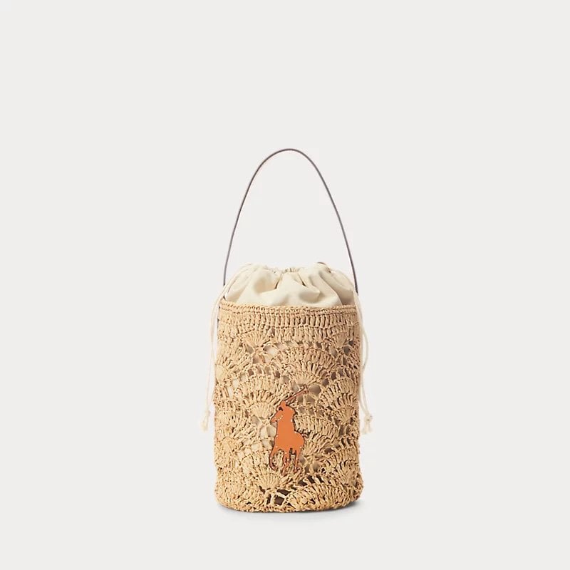 Borsa bucket in rafia Ralph Lauren