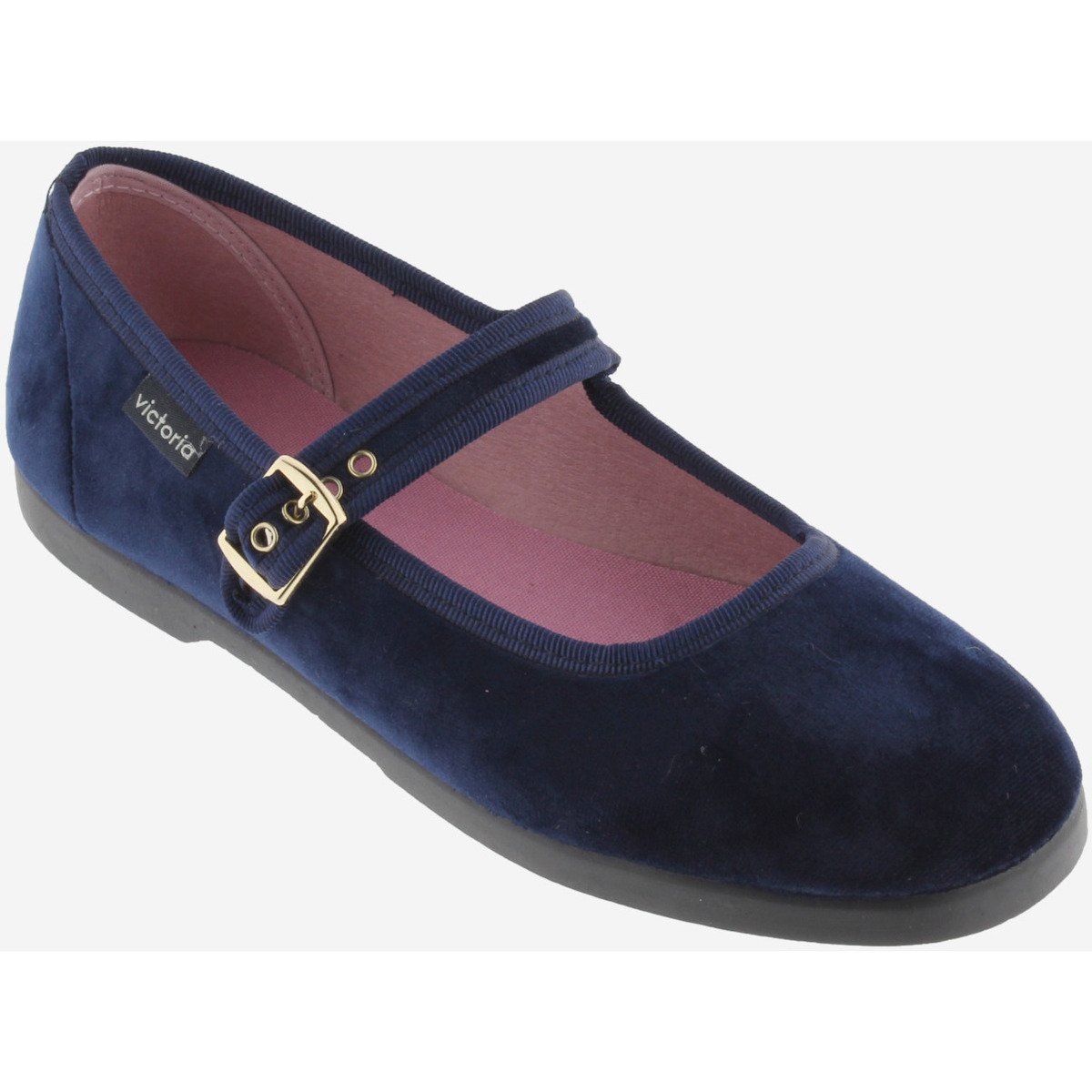 Ballerine con cinturino in velluto Victoria blu