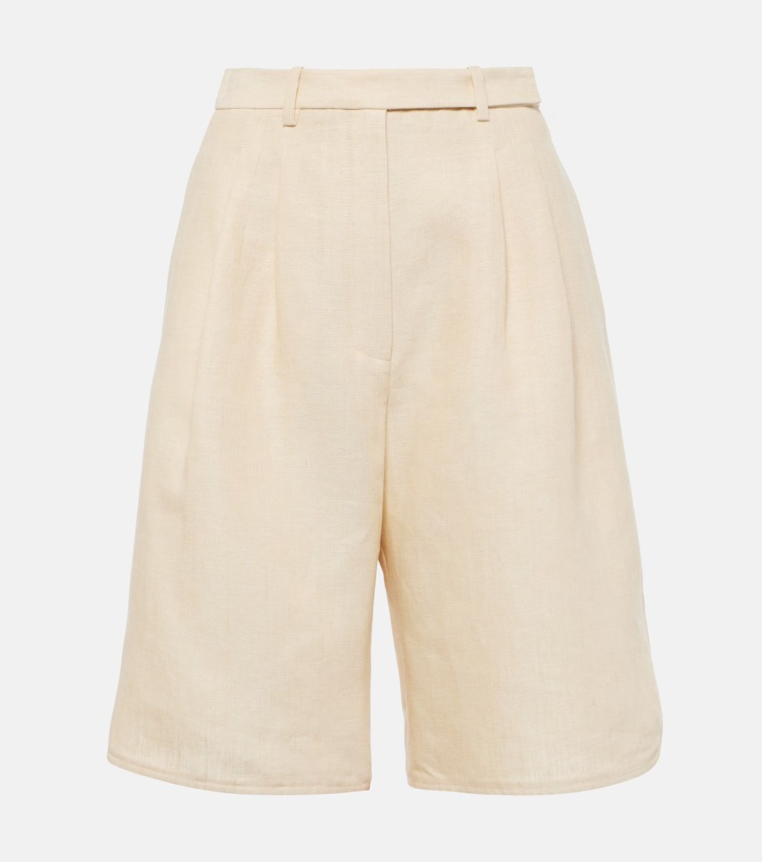 Jort bermuda in lino beige Loro Piana