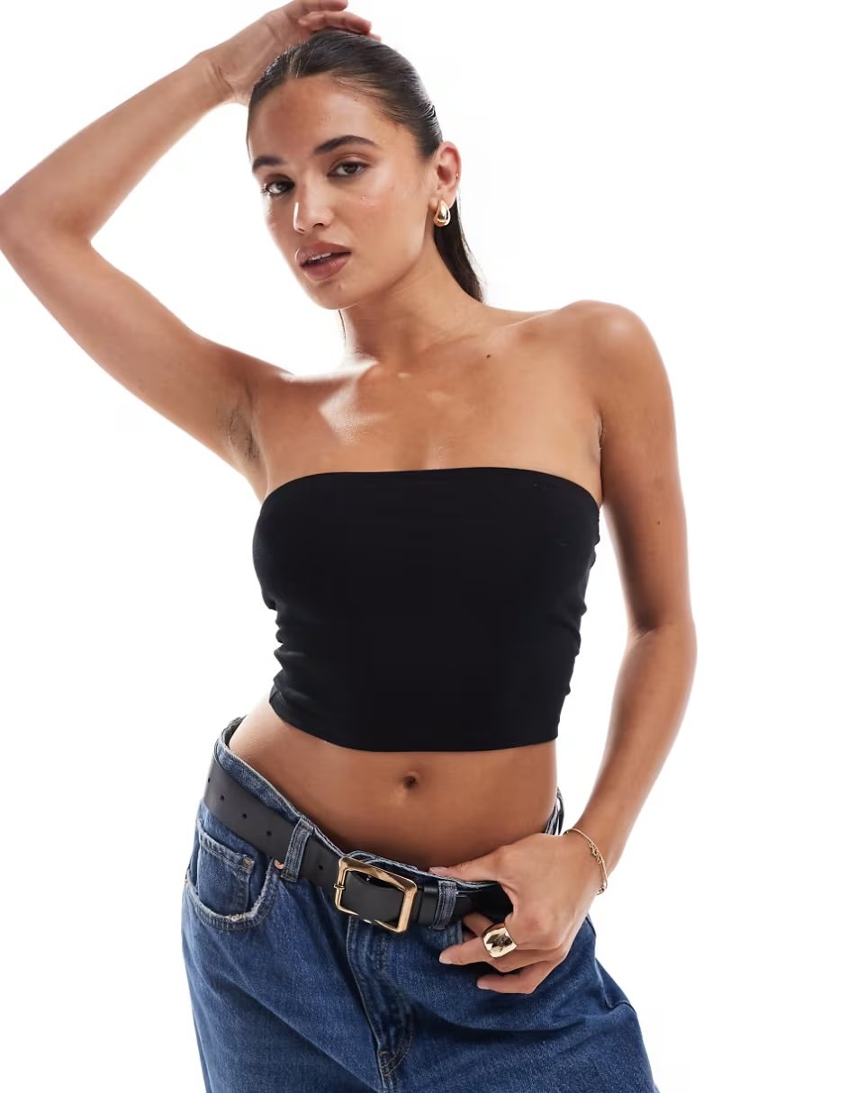 Bandeau nero crop top Asos Design