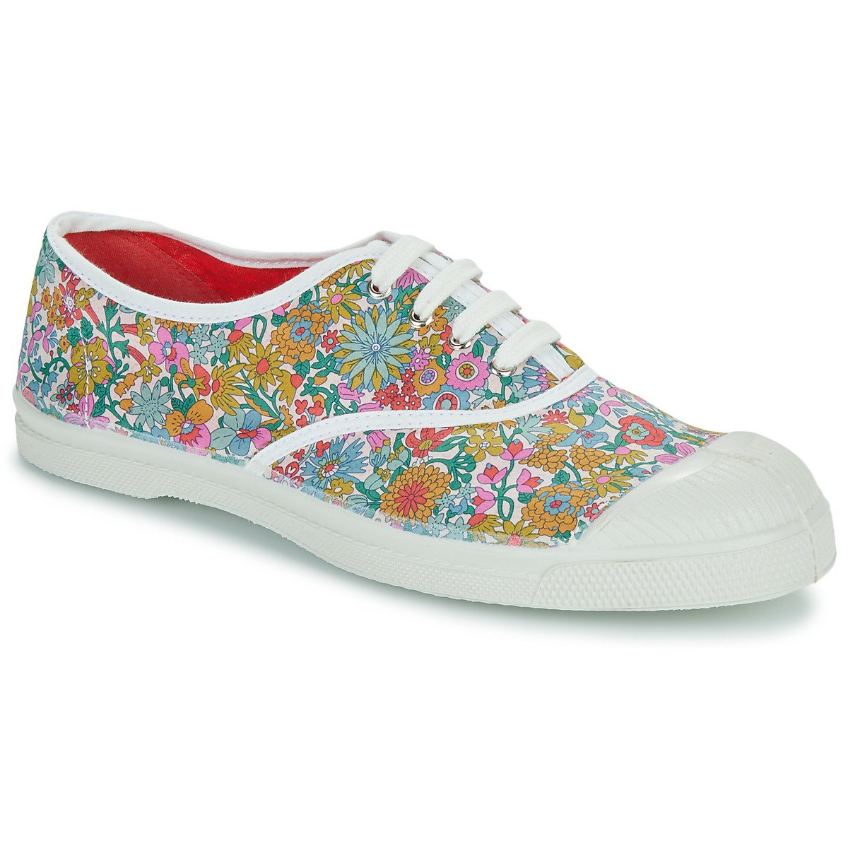 Scarpe Bensimon bianche con tessuto Liberty