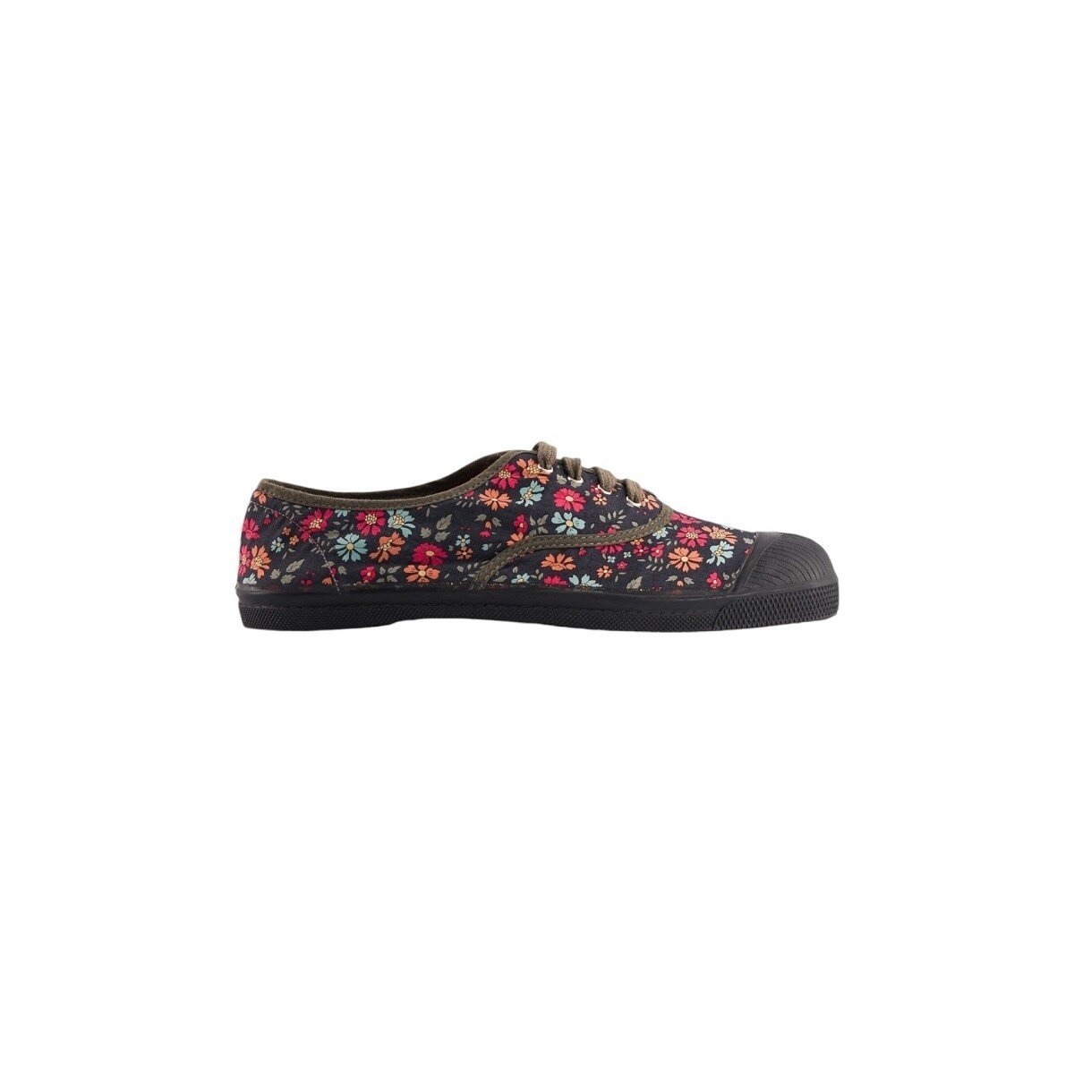 Scarpe Bensimon nere con tessuto Liberty