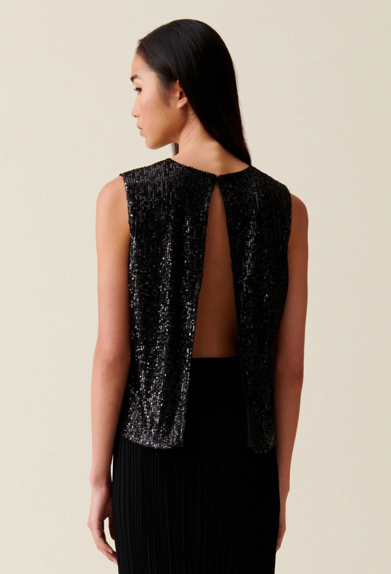 Top nero con paillettes Claudie Pierlot