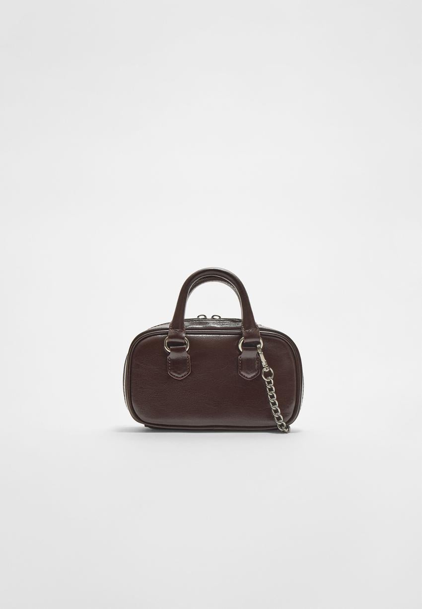 Mini sac bowling marrone Stradivarius