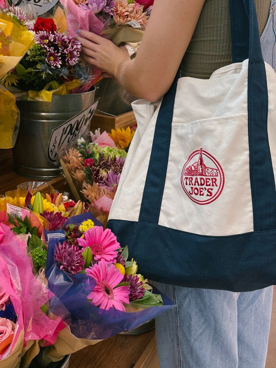 Tendenza borsa in cotone tote bag Trader Joe's