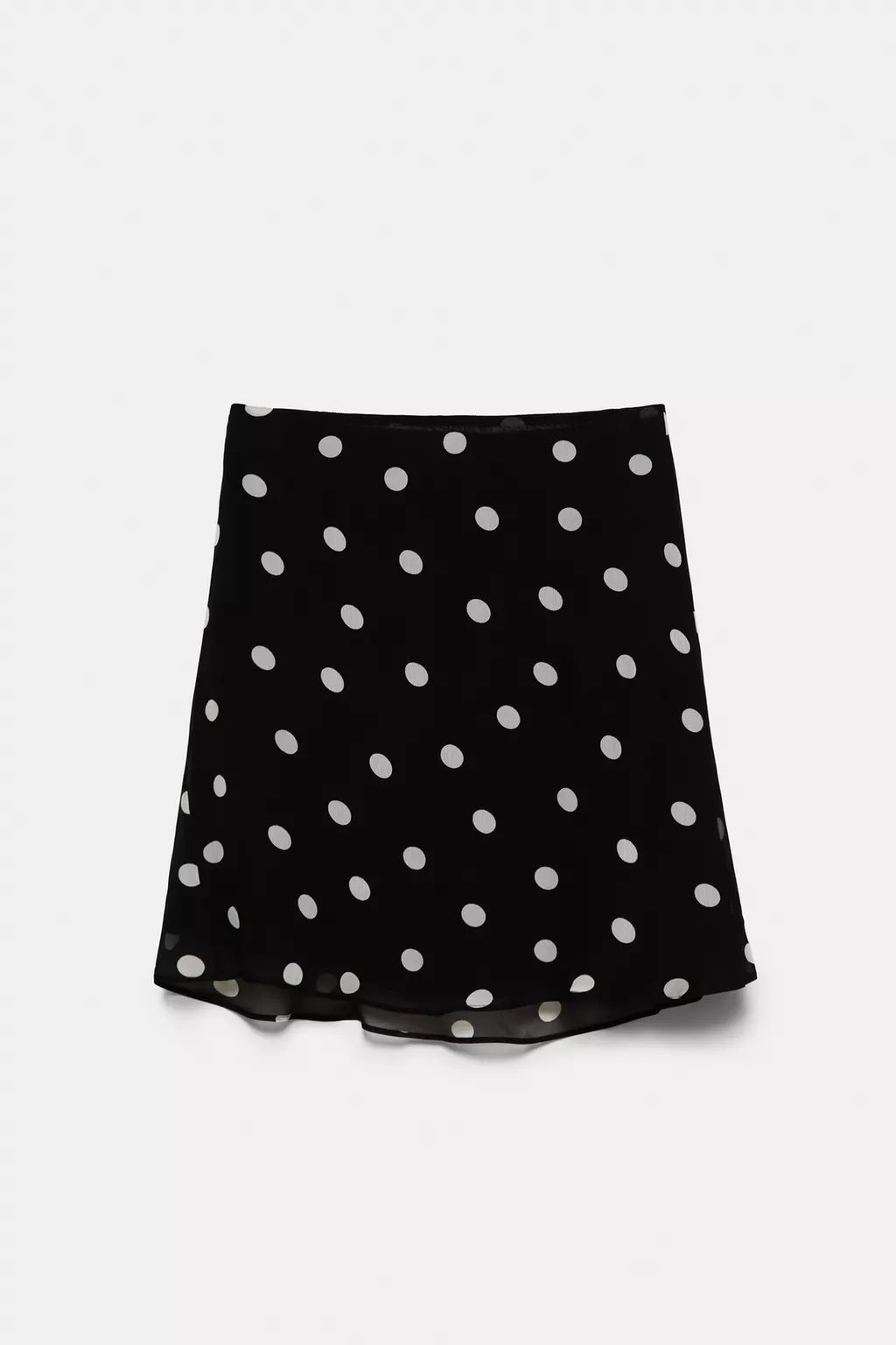 Jupe courte noire à pois Pull & Bear