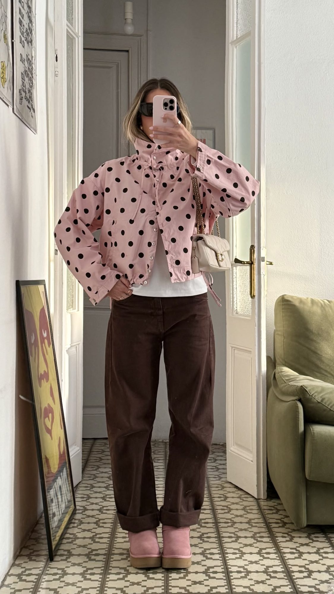 Kway rose polka dots