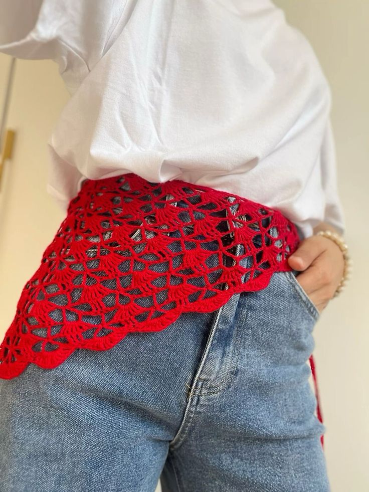 Cintura con sciarpa: come indossare il foulard in vita? 13 Tutorial foulard all'uncinetto moda